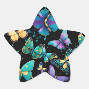 Colourful Butterflies Star Sticker