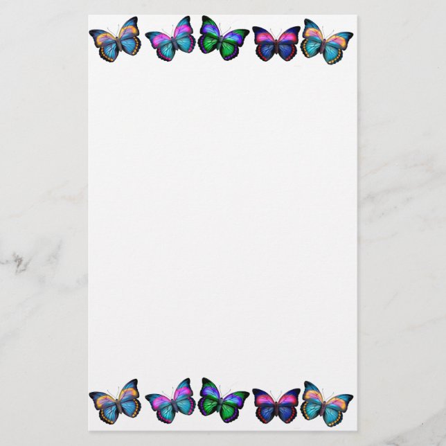 Colourful Butterflies Stationery (Front)