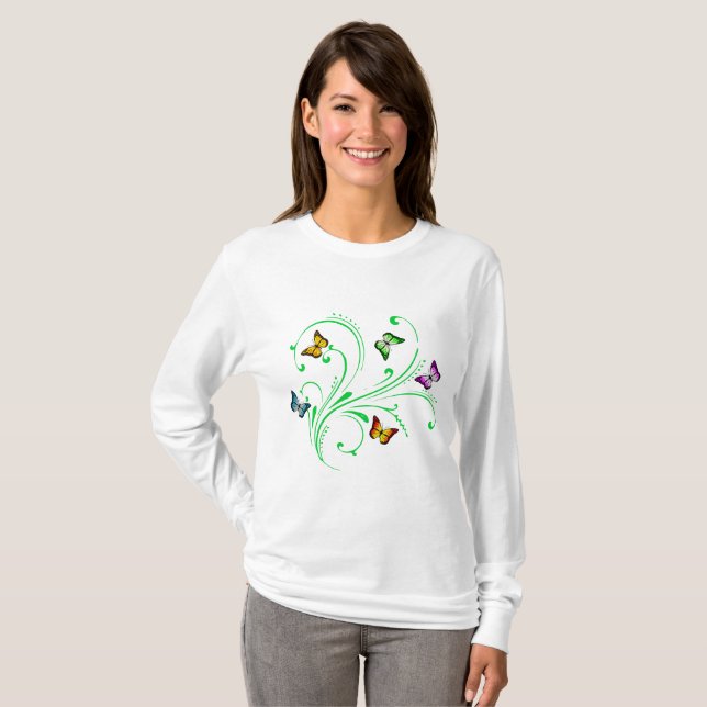 Colourful butterflies T-Shirt (Front Full)