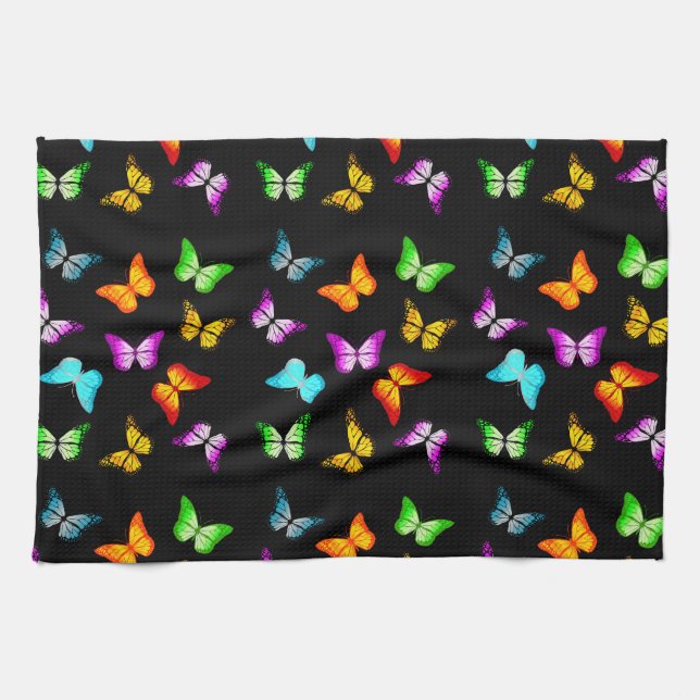 Colourful butterflies tea towel (Horizontal)