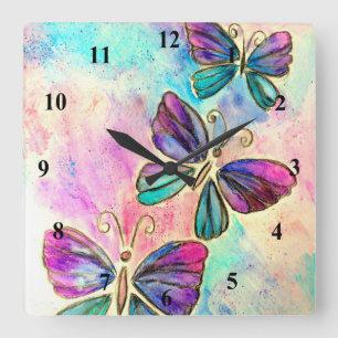 Colourful Butterflies Wall Clock