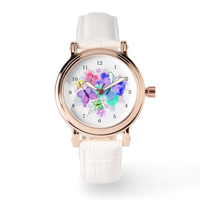 Colourful Butterflies Watch  (Front)