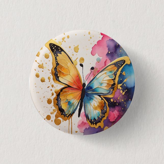 Colourful Butterfly 3 Cm Round Badge (Front)
