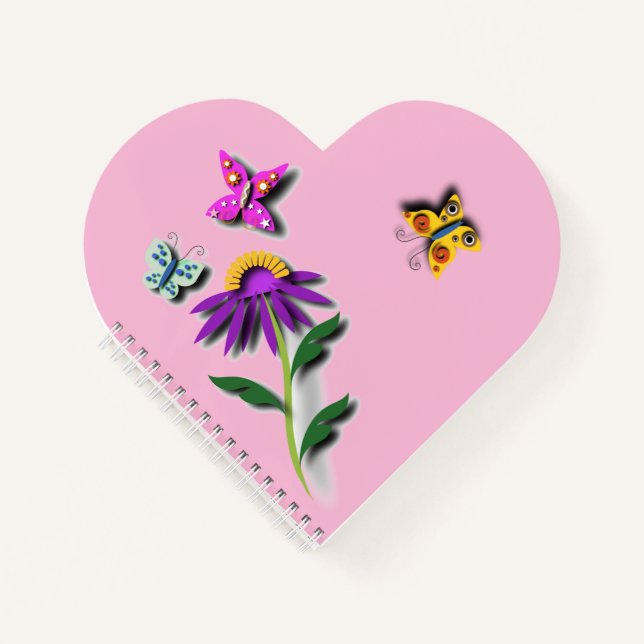 Colourful Butterfly and Flower Notebook (Front)