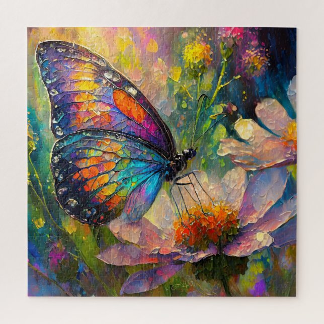 Colourful Butterfly and Wildflowers at Sunrise Jigsaw Puzzle (Vertical)