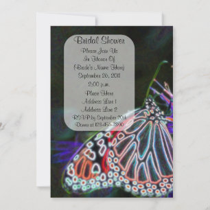 Colourful Butterfly Art Bridal Shower  Invitation