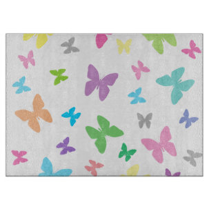 Colourful butterfly art cutting board