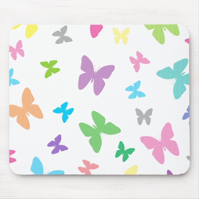 Colourful butterfly art mouse pad (Front)