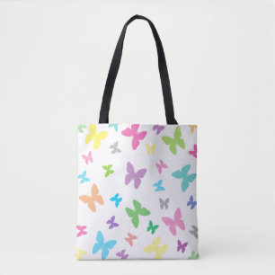 Colourful butterfly art tote bag