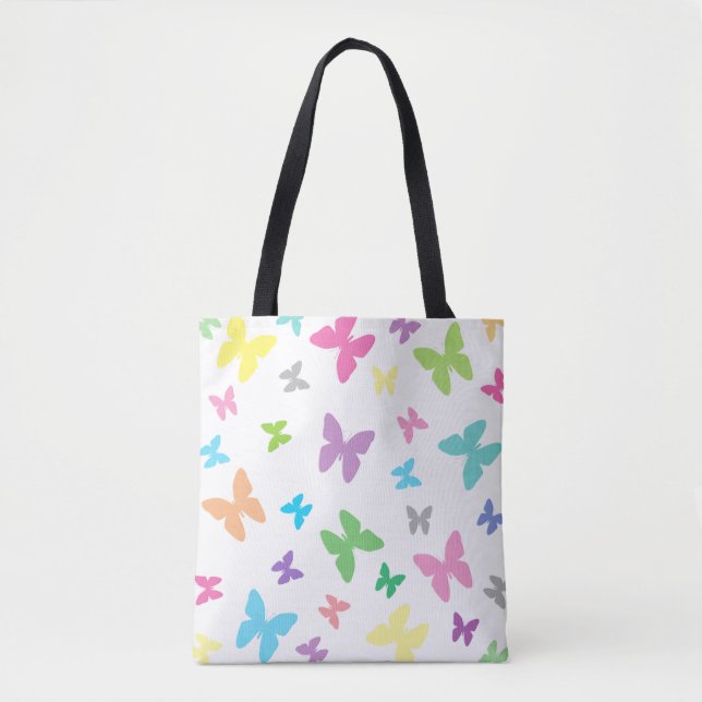 Colourful butterfly art tote bag (Front)