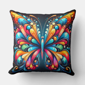 Colourful Butterfly Art | Vibrant Nature-Inspired  Cushion