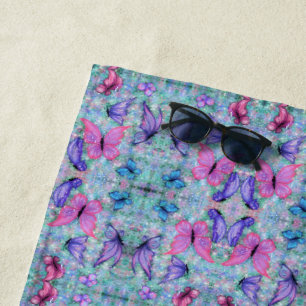 Colourful Butterfly Beach Towel Butterflies Flying