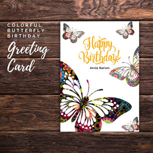 Colourful Butterfly Birthday Card