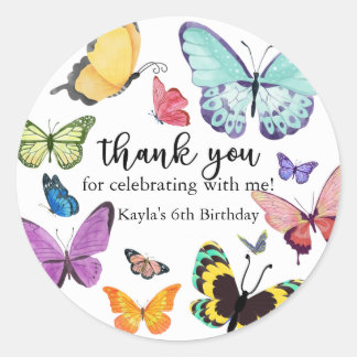 Colourful Butterfly Birthday Stickers