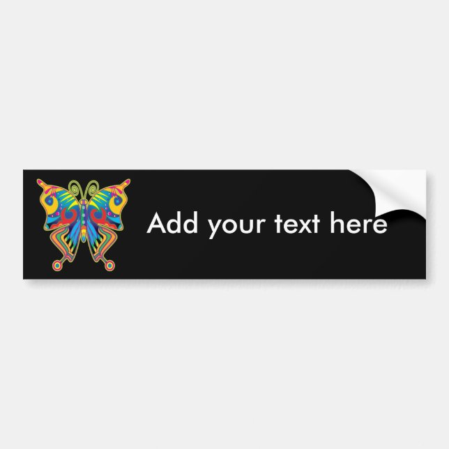 Colourful butterfly bumper sticker (Front)