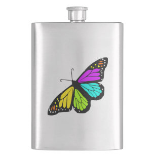Colourful butterfly clipart hip flask