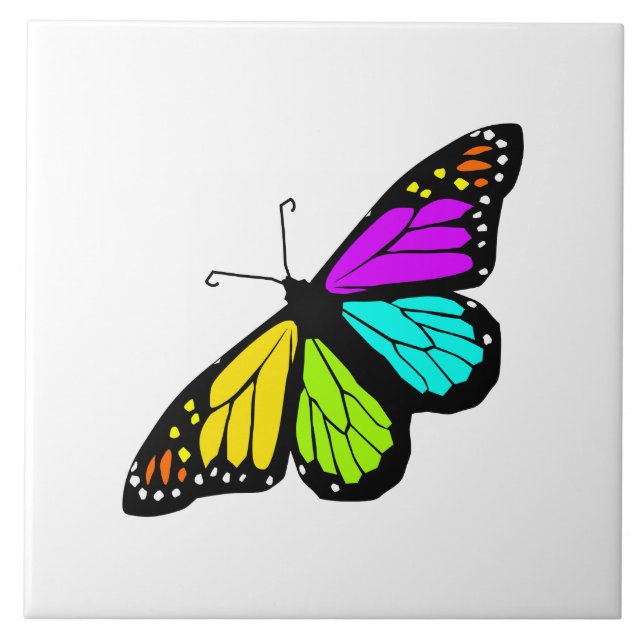Colourful butterfly clipart tile (Front)