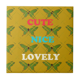 Colourful Butterfly Décor: Cute, Nice, and Lovely. Tile