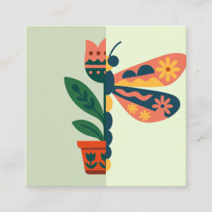 Colourful butterfly decoration with floral element enclosure card