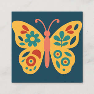 Colourful butterfly decoration with floral element enclosure card