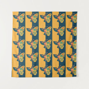 Colourful butterfly decoration with floral element tapestry