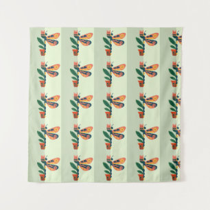 Colourful butterfly decoration with floral element tapestry