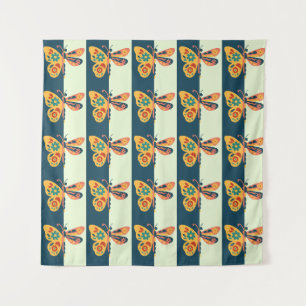 Colourful butterfly decoration with floral element tapestry