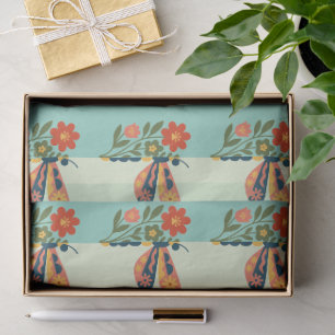 Colourful butterfly decoration with floral element tissue paper