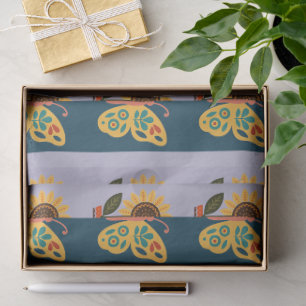 Colourful butterfly decoration with floral element tissue paper
