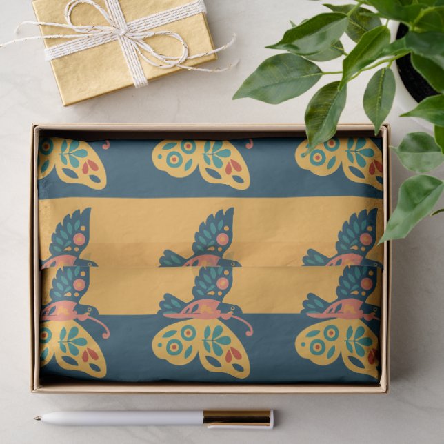 Colourful butterfly decoration with floral element tissue paper (Gift)