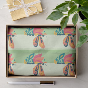 Colourful butterfly decoration with floral element tissue paper
