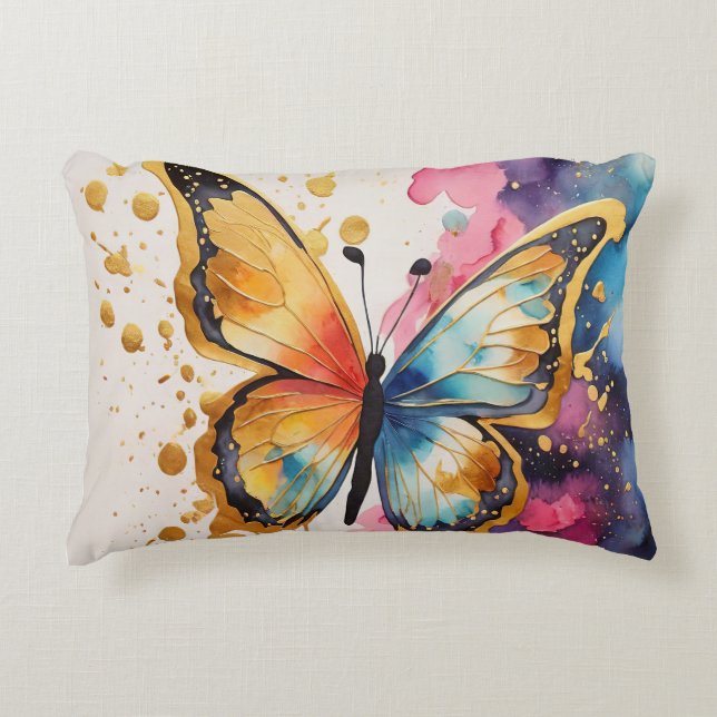 Colourful Butterfly Decorative Cushion (Front)