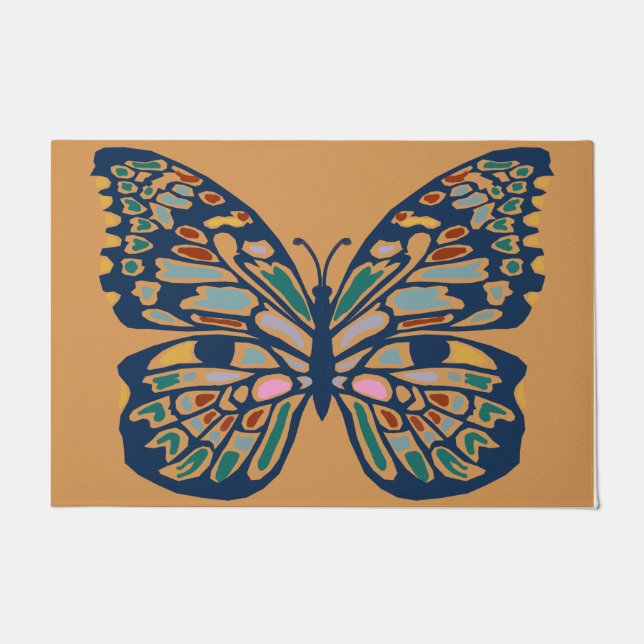 Colourful Butterfly Doormat, Beautiful Butterfly  Doormat (Front)