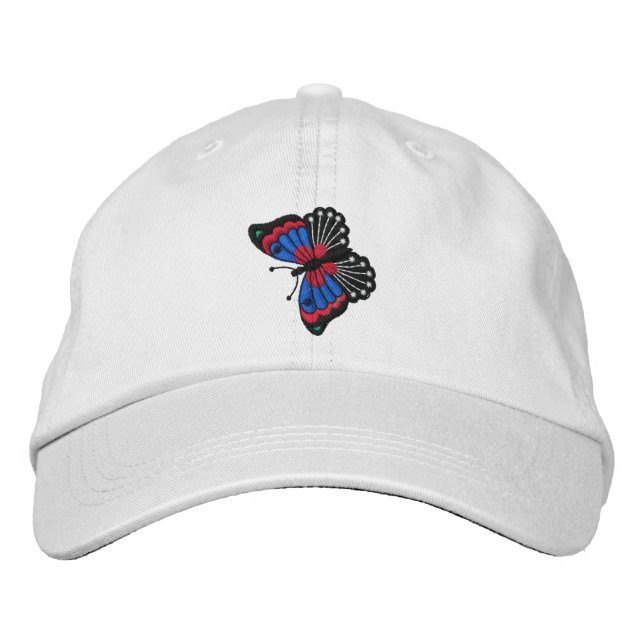 Colourful Butterfly Embroidered Cap (Front)