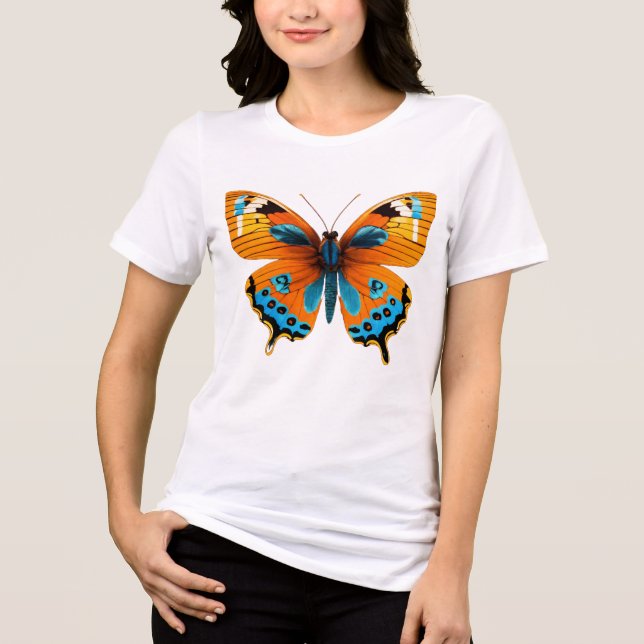 Colourful Butterfly Fantasy Tri-Blend Shirt (Front)