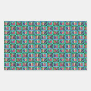 Colourful Butterfly Filters Half Drop Rectangular Sticker