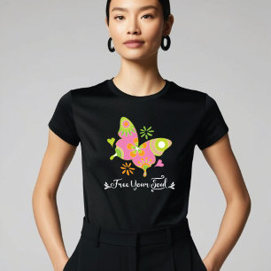 Colourful Butterfly Free Your Soul Retro Tri-Blend Shirt