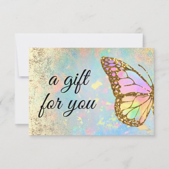colourful butterfly  gift certificate (Front)