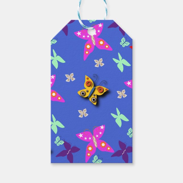 Colourful Butterfly  Gift Tags (Front)