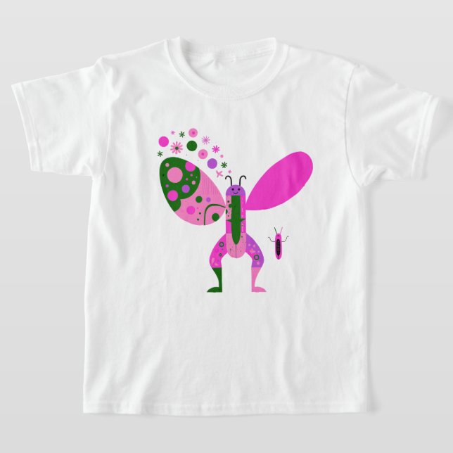 Colourful Butterfly Graphic T-Shirt (Laydown)