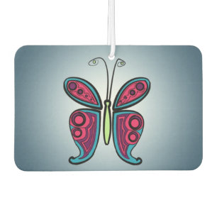 Colourful Butterfly Illustration Car Air Freshener