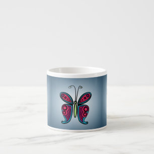 Colourful Butterfly Illustration Espresso Cup