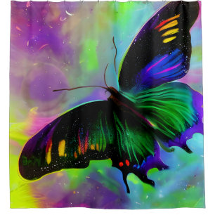 Colourful Butterfly in Flight  Shower Curtain