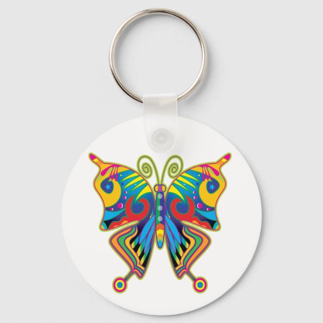 Colourful butterfly key ring (Front)