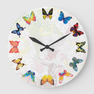 Colourful Butterfly Kids Room Wall Clock