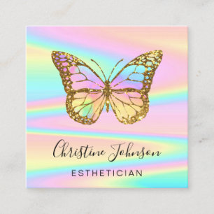 colourful butterfly logo square business card