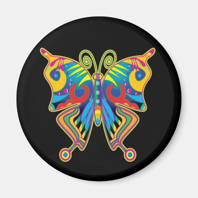 Colourful butterfly magnet (Front)