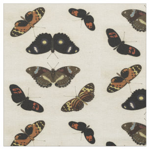 Colourful Butterfly Medley on Cream Background Fabric