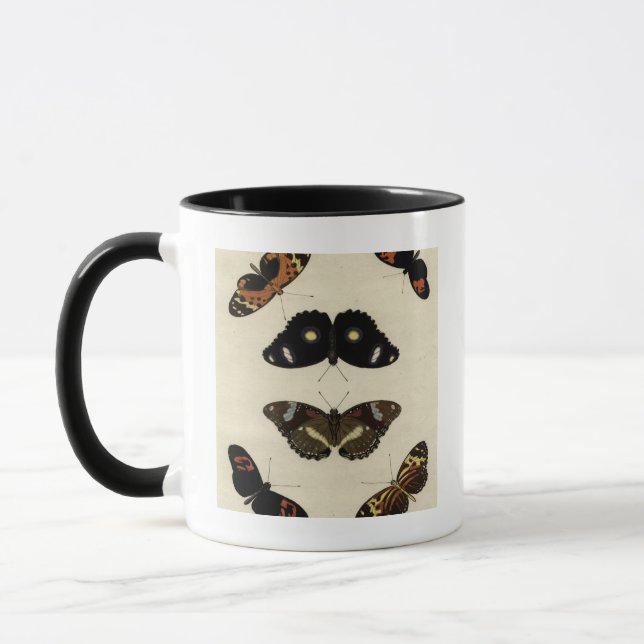 Colourful Butterfly Medley on Cream Background Mug (Left)