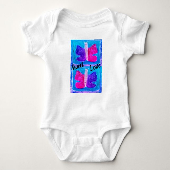 Colourful Butterfly | Miami Filter | Basic | Baby Bodysuit (Front)